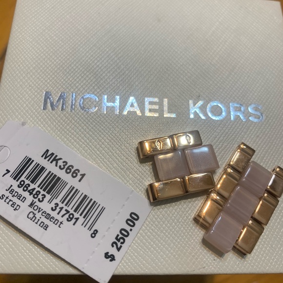 Michael Kors womens Jaryn Rose Gold- Tone and Acetate watch